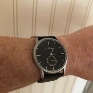 Skagen of Denmark 3-Hand Leather Watch